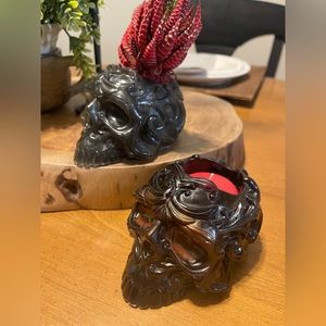 Resin skull candle holder/cactus